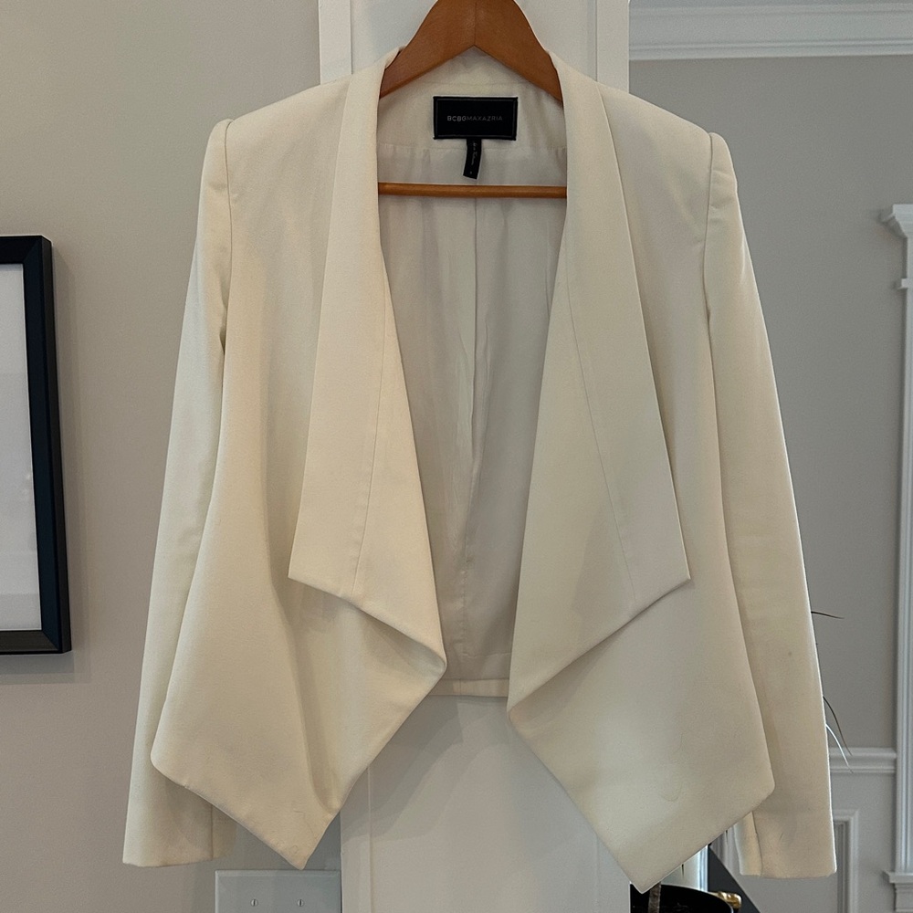 BCBG Off-White Draped Blazer